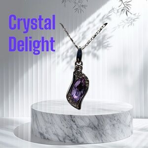 Purple Crystal Pendant Necklace